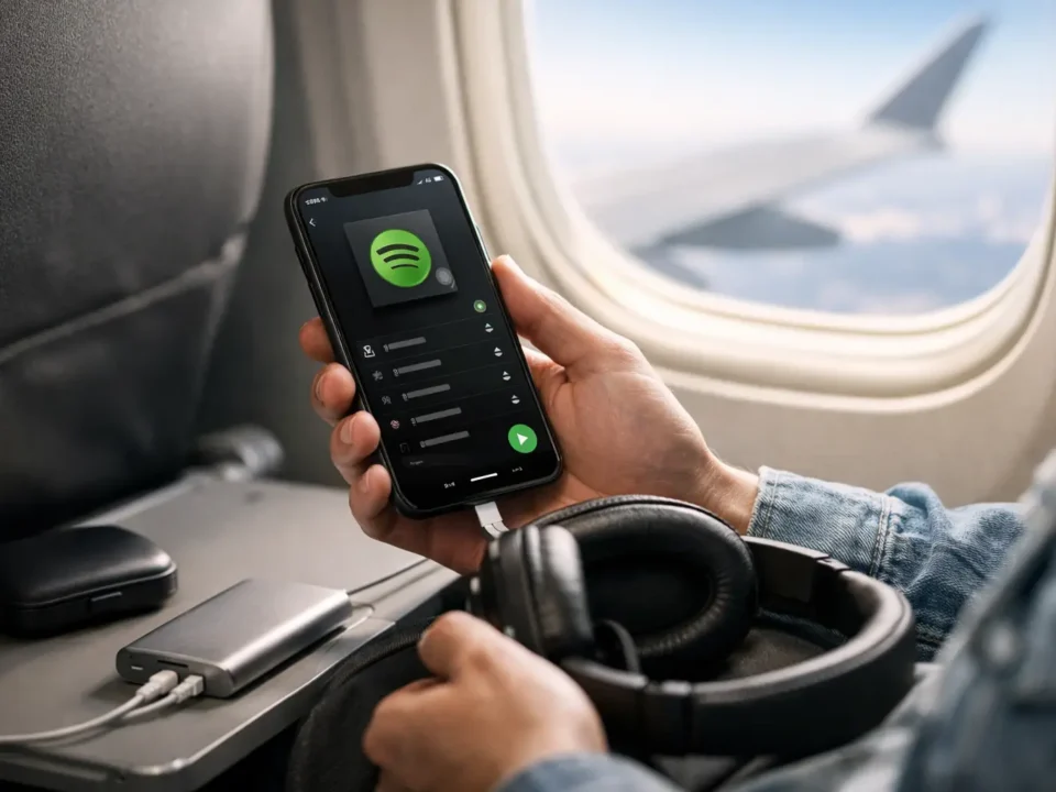 Cómo guardar álbum de Spotify para avión