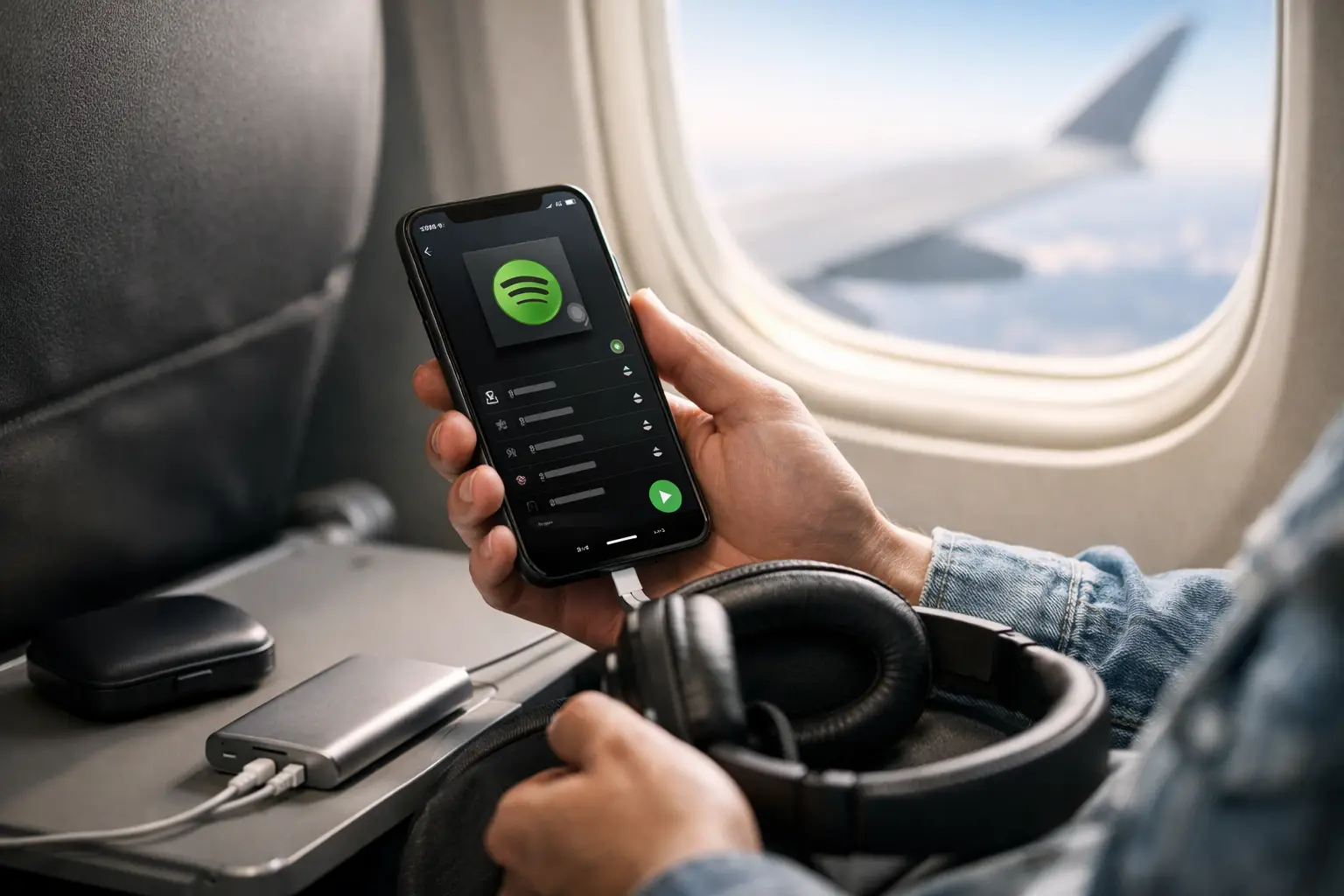 Cómo guardar álbum de Spotify para avión